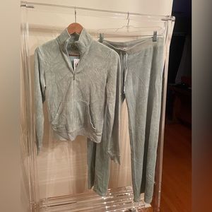 NWT y2k Juicy Couture Mint green Terry Cloth Track Suit